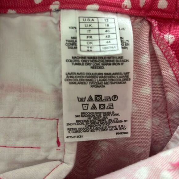 Brooks Brothers 346 Pink Polka Dot Skirt Cotton Denim NWOT SZ 12 - Picture 7 of 8